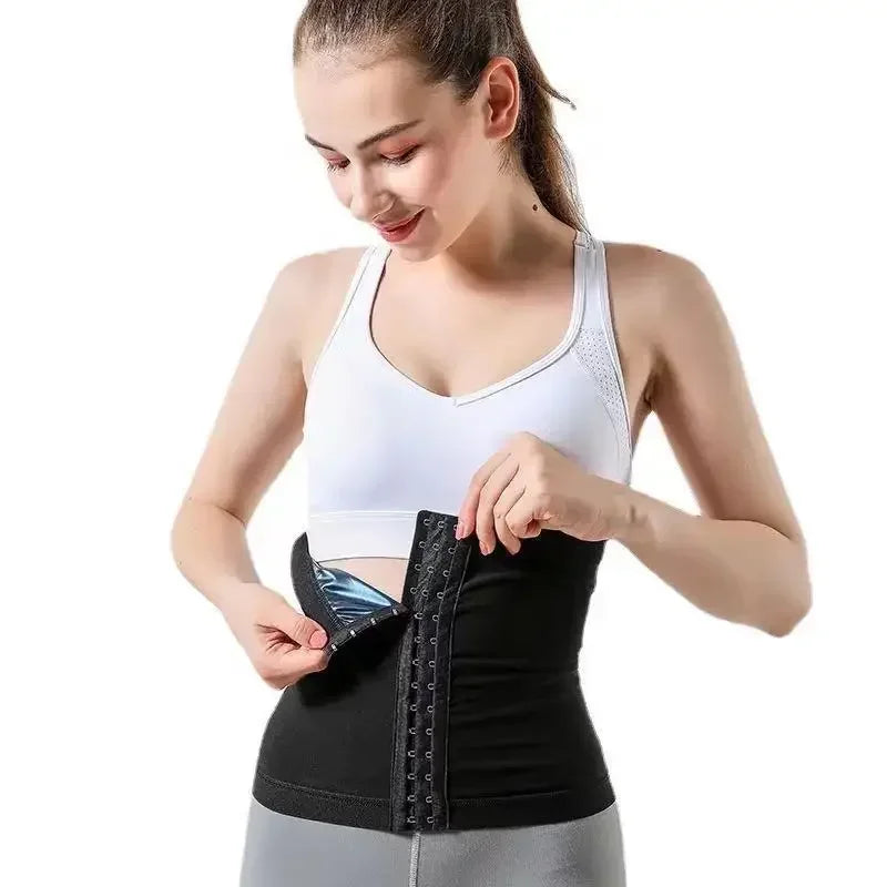 Plus Size Men and Women Waist Trainer Sweat with 3 Hooks Tummy Slimming Belt Body Shaper Loss Weight Waist Belt Corset Sweat