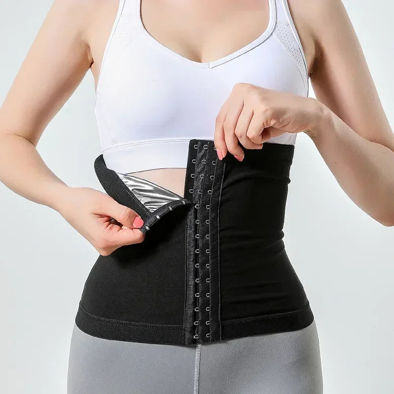 Plus Size Men and Women Waist Trainer Sweat with 3 Hooks Tummy Slimming Belt Body Shaper Loss Weight Waist Belt Corset Sweat