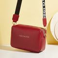 Solid Color PU Leather Wide Strap Crossbody Bag Simple Style Small Shoulder Bags for Women Female Phone Purse Messenger Handbag