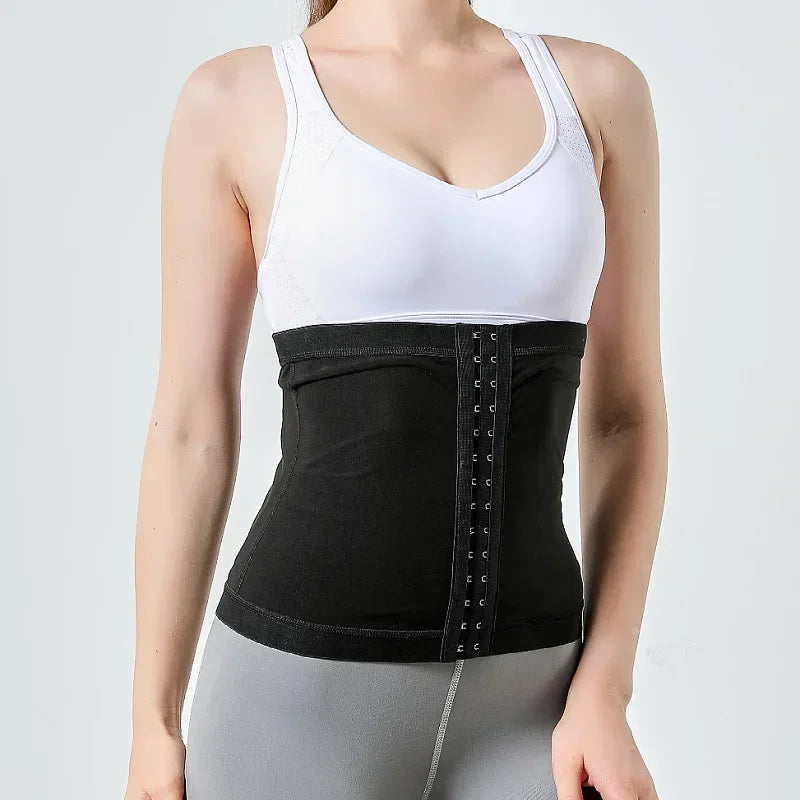 Plus Size Men and Women Waist Trainer Sweat with 3 Hooks Tummy Slimming Belt Body Shaper Loss Weight Waist Belt Corset Sweat