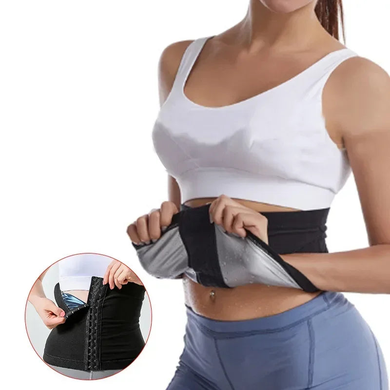 Plus Size Men and Women Waist Trainer Sweat with 3 Hooks Tummy Slimming Belt Body Shaper Loss Weight Waist Belt Corset Sweat