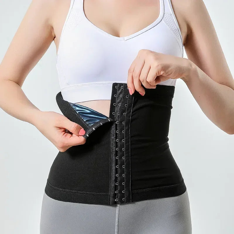 Plus Size Men and Women Waist Trainer Sweat with 3 Hooks Tummy Slimming Belt Body Shaper Loss Weight Waist Belt Corset Sweat