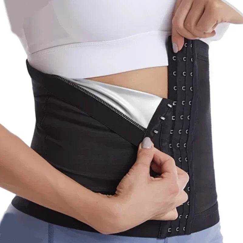 Plus Size Men and Women Waist Trainer Sweat with 3 Hooks Tummy Slimming Belt Body Shaper Loss Weight Waist Belt Corset Sweat